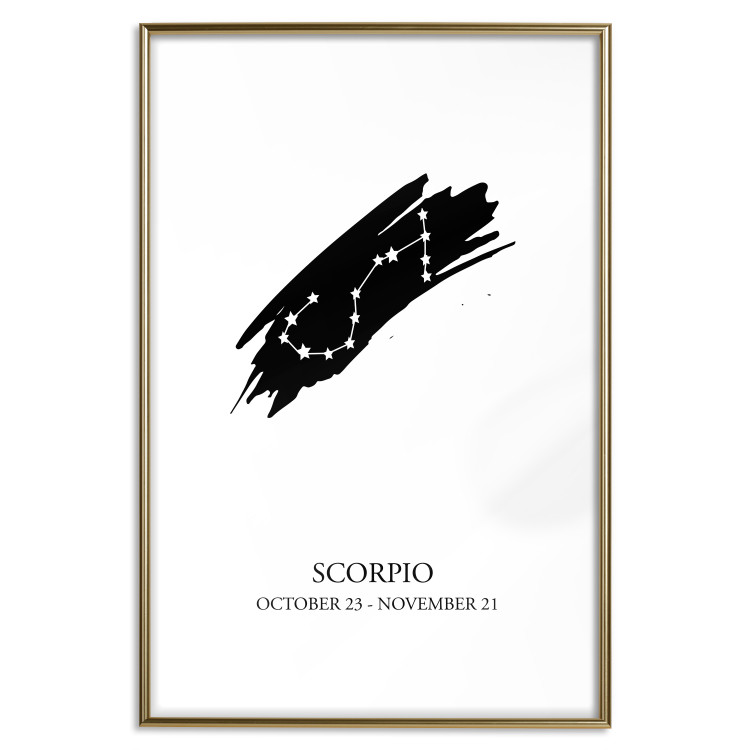 Wall Poster Zodiac signs: Scorpio - black and white star constellation and texts 114862 additionalImage 16