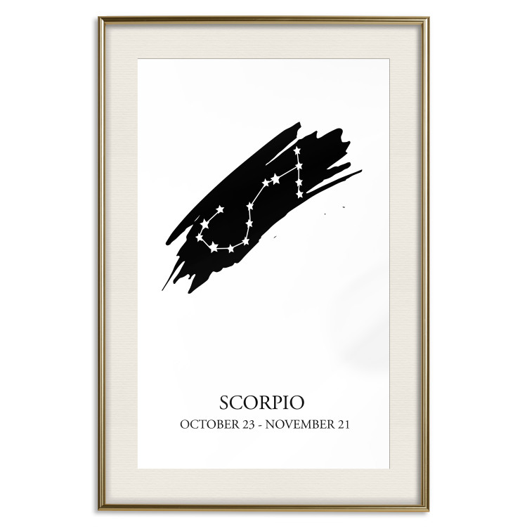 Wall Poster Zodiac signs: Scorpio - black and white star constellation and texts 114862 additionalImage 19