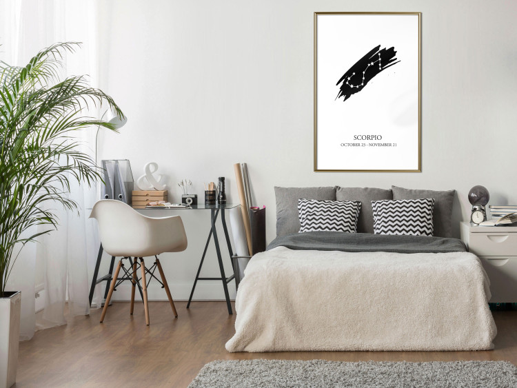 Wall Poster Zodiac signs: Scorpio - black and white star constellation and texts 114862 additionalImage 15