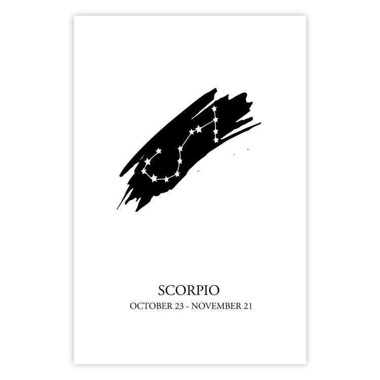 Wall Poster Zodiac signs: Scorpio - black and white star constellation and texts 114862 additionalImage 25