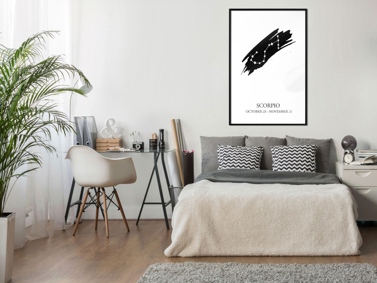 Wall Poster Zodiac signs: Scorpio - black and white star constellation and texts 114862 additionalImage 5