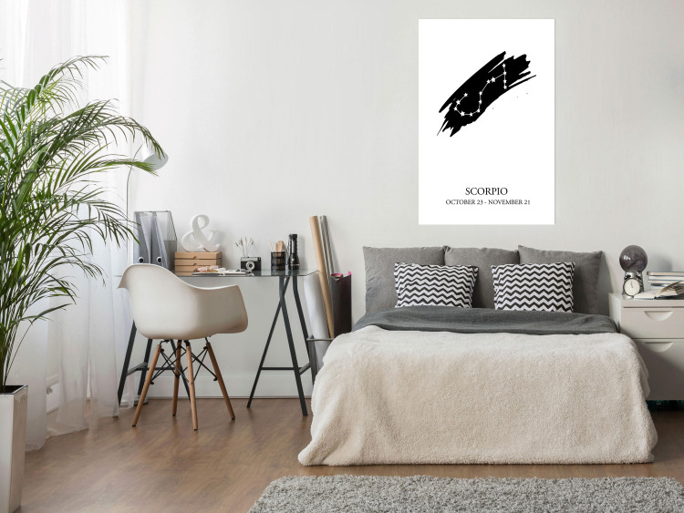 Wall Poster Zodiac signs: Scorpio - black and white star constellation and texts 114862 additionalImage 23
