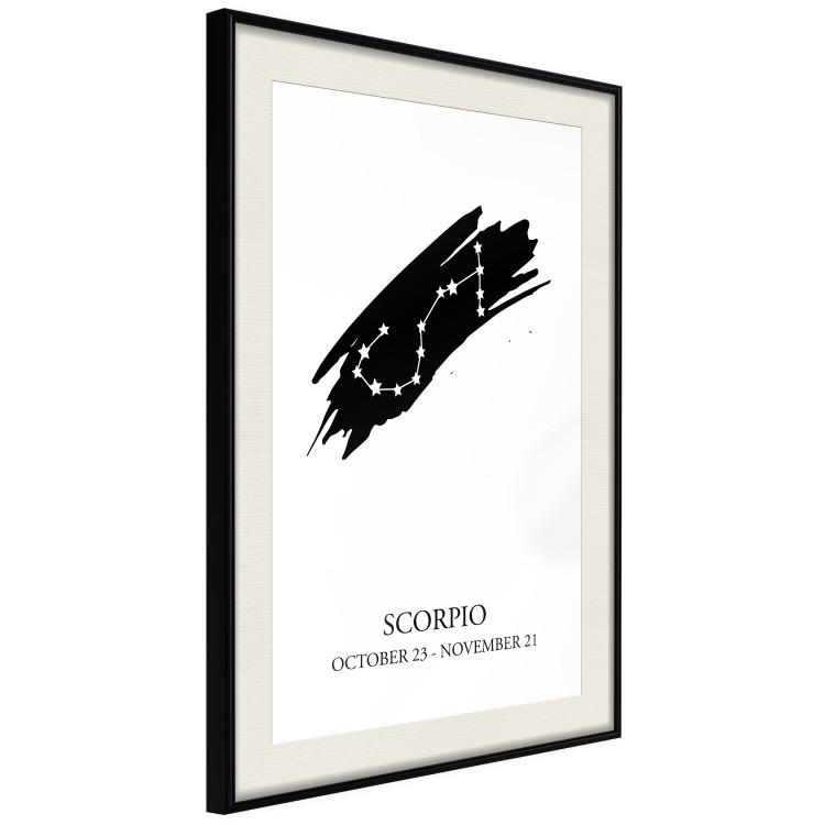 Wall Poster Zodiac signs: Scorpio - black and white star constellation and texts 114862 additionalImage 3