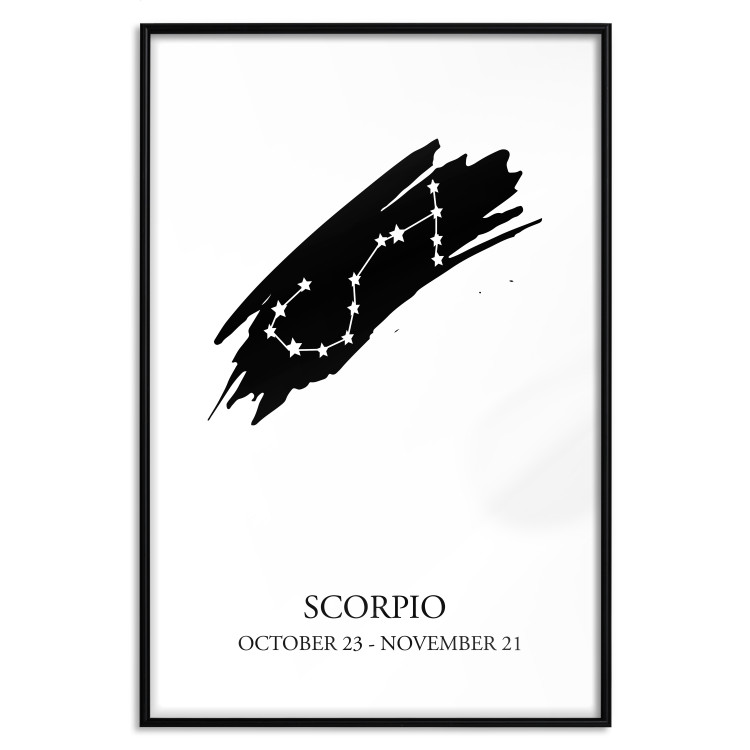 Wall Poster Zodiac signs: Scorpio - black and white star constellation and texts 114862 additionalImage 18