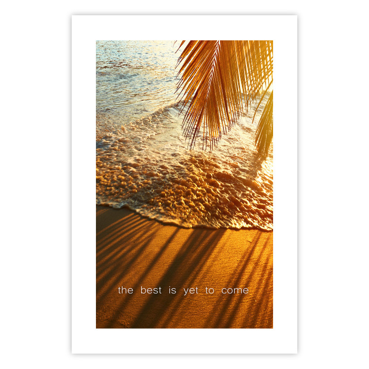 Poster The best is yet to come - warm landscape of waves and palm trees against the sea 114962 additionalImage 21
