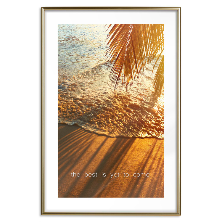 Poster The best is yet to come - warm landscape of waves and palm trees against the sea 114962 additionalImage 20