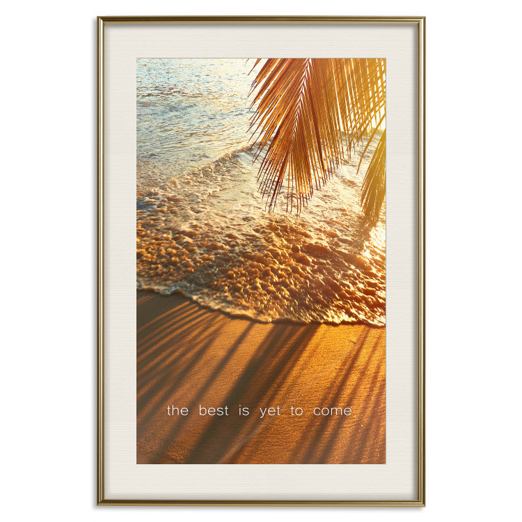 Poster The best is yet to come - warm landscape of waves and palm trees against the sea 114962 additionalImage 27