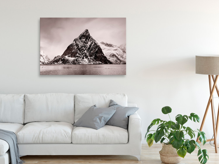 Canvas Art Print Inaccessible mountain - a photograph of a snow-capped peak in water 115162 additionalImage 3