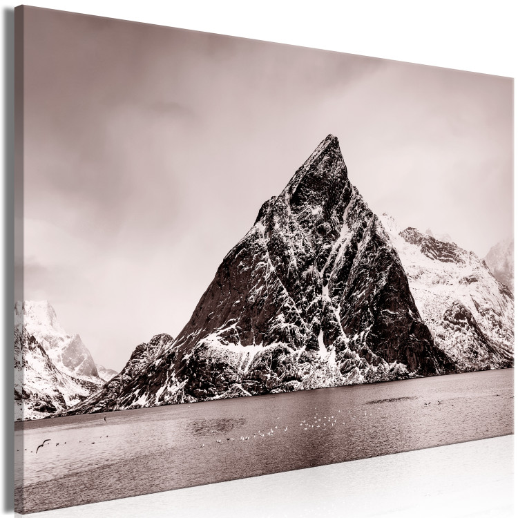 Canvas Art Print Inaccessible mountain - a photograph of a snow-capped peak in water 115162 additionalImage 2