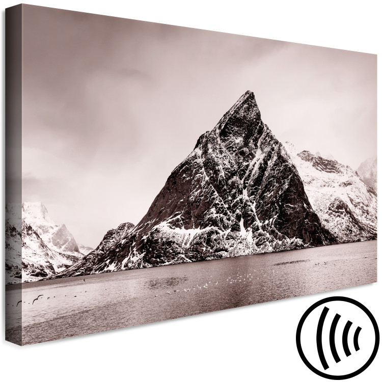 Canvas Art Print Inaccessible mountain - a photograph of a snow-capped peak in water 115162 additionalImage 6