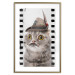 Poster Cat in a Hat - funny yellow-eyed animal with a mustache on film tape 116362 additionalThumb 14