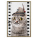Poster Cat in a Hat - funny yellow-eyed animal with a mustache on film tape 116362 additionalThumb 16