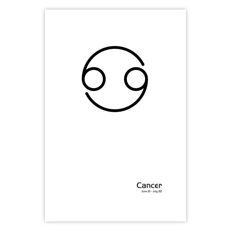 Poster Cancer - minimalist black and white composition with date and zodiac sign 117062 additionalImage 19