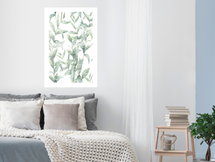 Poster Subtle Rustle - botanical composition with delicate green leaves 118262 additionalImage 2