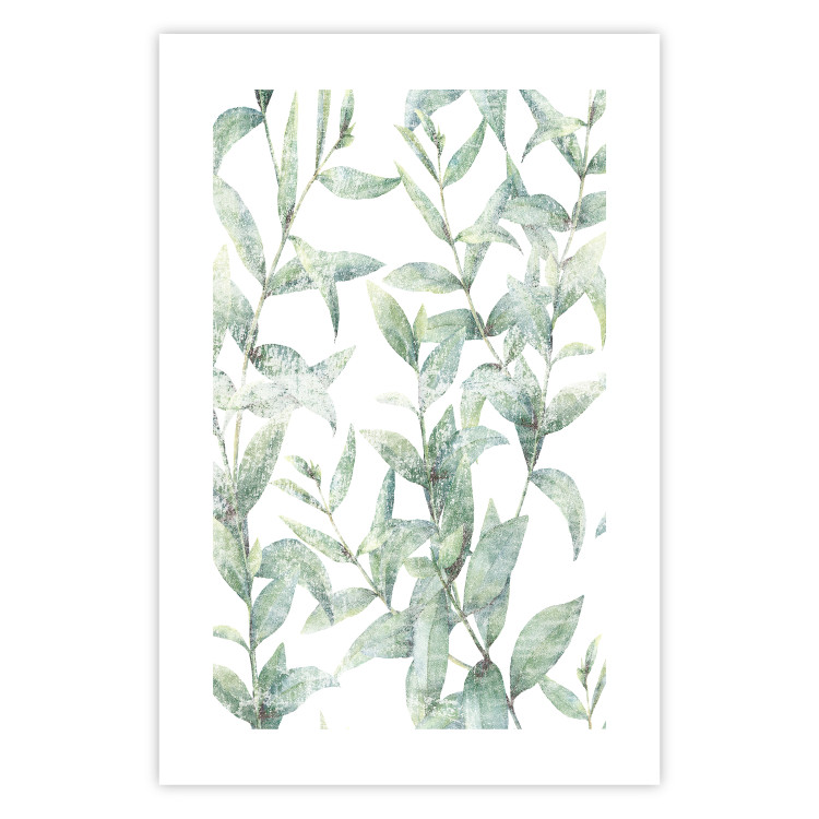 Poster Subtle Rustle - botanical composition with delicate green leaves 118262 additionalImage 25