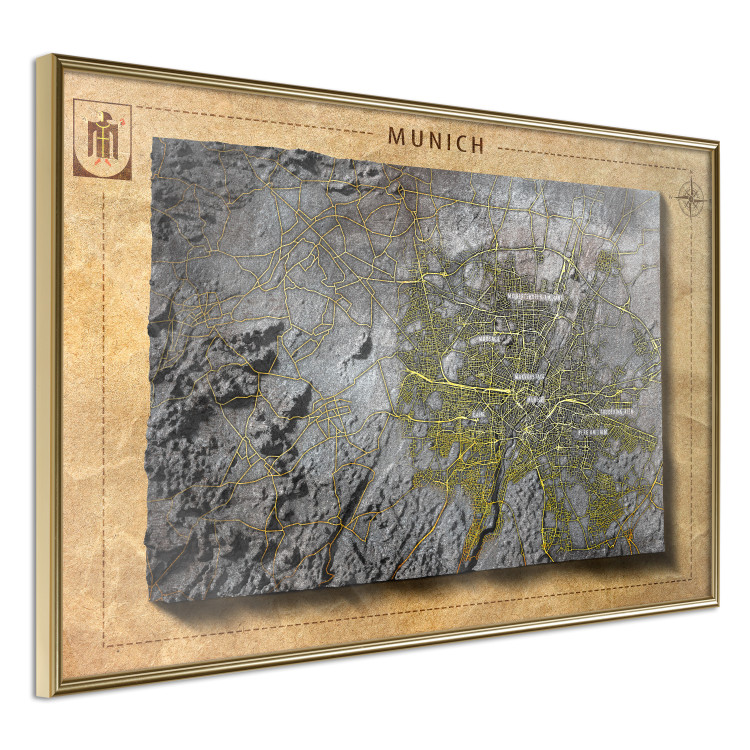 Poster Isometric Map: Munich - capital of Bavaria on a paper texture 118562 additionalImage 12