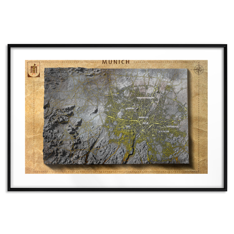 Poster Isometric Map: Munich - capital of Bavaria on a paper texture 118562 additionalImage 17