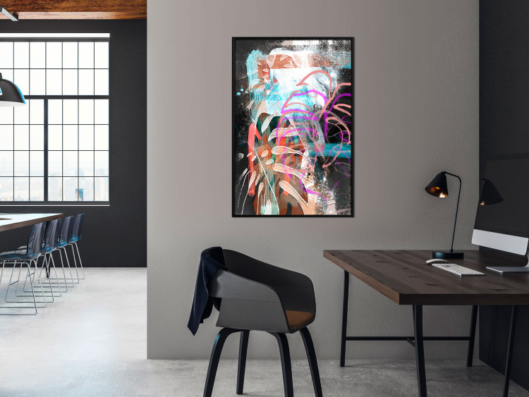Wall Poster Colorful Expression - multicolored unique abstraction with a plant motif 119262 additionalImage 7