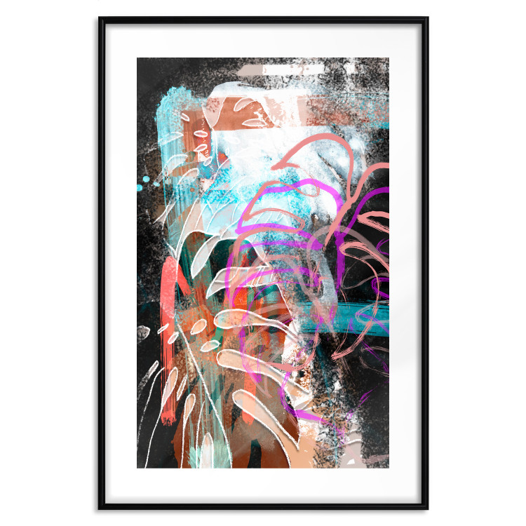 Wall Poster Colorful Expression - multicolored unique abstraction with a plant motif 119262 additionalImage 15