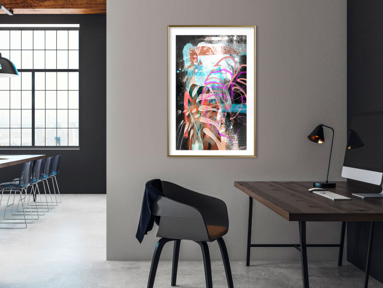 Wall Poster Colorful Expression - multicolored unique abstraction with a plant motif 119262 additionalImage 13