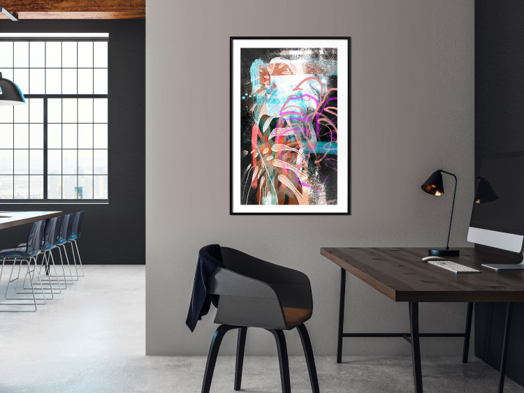 Wall Poster Colorful Expression - multicolored unique abstraction with a plant motif 119262 additionalImage 5