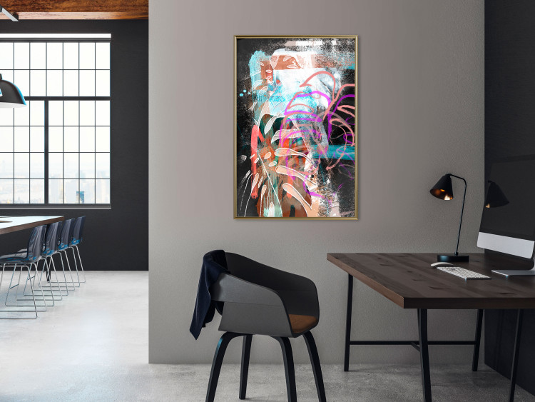 Wall Poster Colorful Expression - multicolored unique abstraction with a plant motif 119262 additionalImage 6