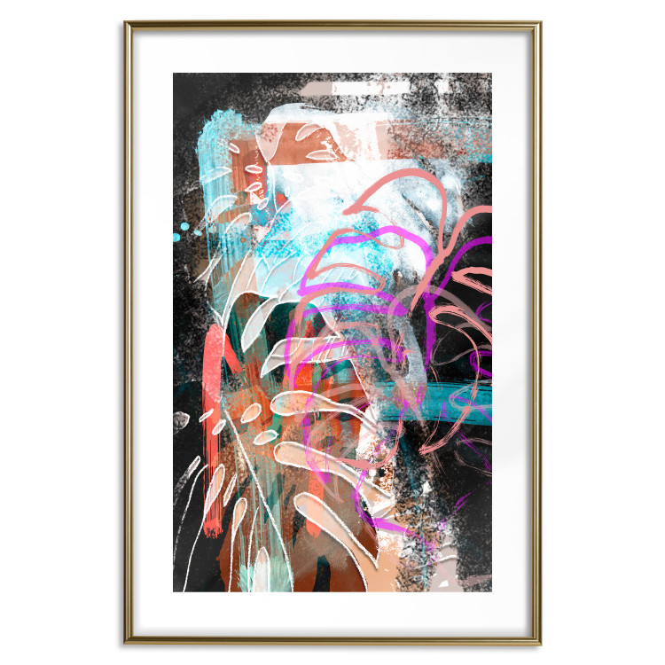 Wall Poster Colorful Expression - multicolored unique abstraction with a plant motif 119262 additionalImage 14