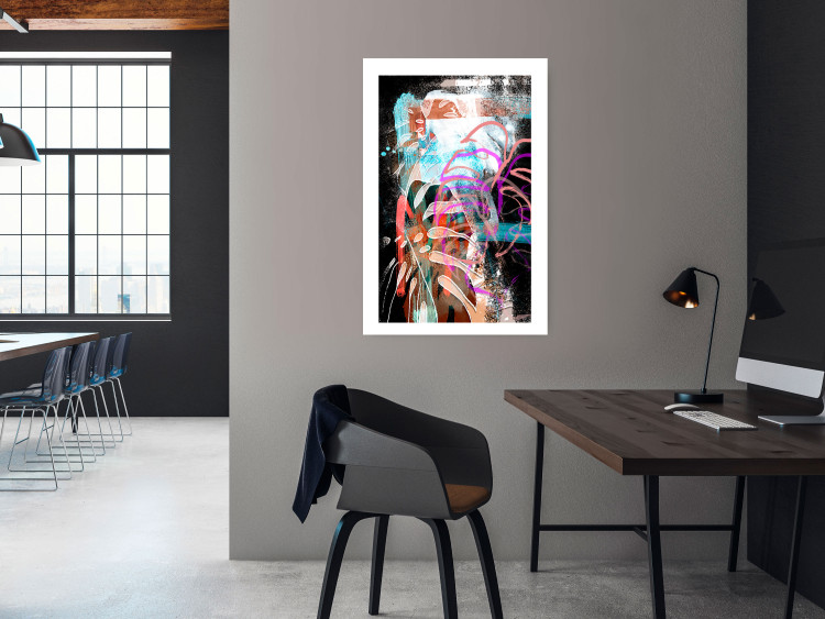 Wall Poster Colorful Expression - multicolored unique abstraction with a plant motif 119262 additionalImage 4