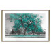 Wall Poster Autumn in the Park (Turquoise) - gray autumn tree and turquoise leaves 122762 additionalThumb 14