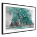 Wall Poster Autumn in the Park (Turquoise) - gray autumn tree and turquoise leaves 122762 additionalThumb 14