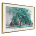 Wall Poster Autumn in the Park (Turquoise) - gray autumn tree and turquoise leaves 122762 additionalThumb 5