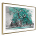 Wall Poster Autumn in the Park (Turquoise) - gray autumn tree and turquoise leaves 122762 additionalThumb 10