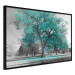 Wall Poster Autumn in the Park (Turquoise) - gray autumn tree and turquoise leaves 122762 additionalThumb 11