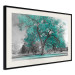 Wall Poster Autumn in the Park (Turquoise) - gray autumn tree and turquoise leaves 122762 additionalThumb 8