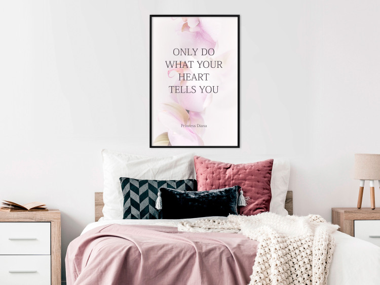 Wall Poster Do What Your Heart Tells - English quote on a background of pink flowers 122862 additionalImage 3
