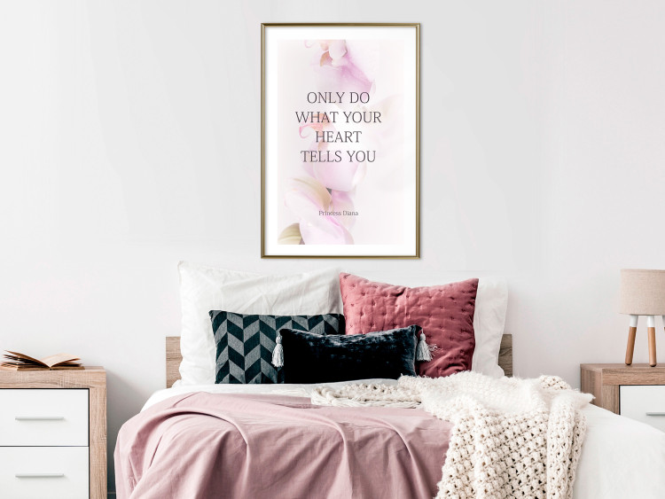 Wall Poster Do What Your Heart Tells - English quote on a background of pink flowers 122862 additionalImage 13