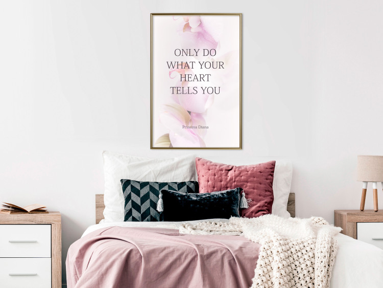 Wall Poster Do What Your Heart Tells - English quote on a background of pink flowers 122862 additionalImage 7