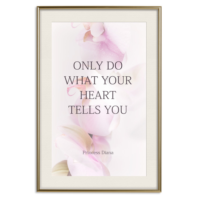 Wall Poster Do What Your Heart Tells - English quote on a background of pink flowers 122862 additionalImage 19