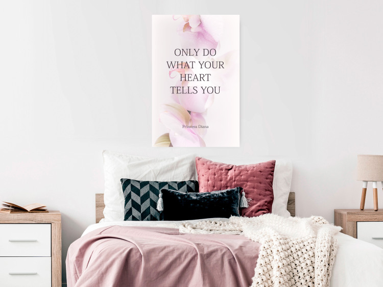 Wall Poster Do What Your Heart Tells - English quote on a background of pink flowers 122862 additionalImage 23