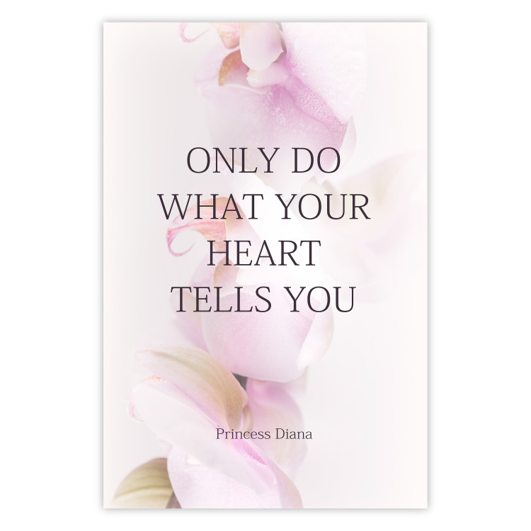 Wall Poster Do What Your Heart Tells - English quote on a background of pink flowers 122862