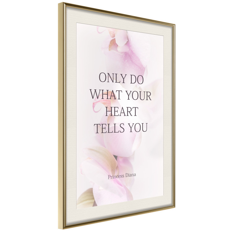 Wall Poster Do What Your Heart Tells - English quote on a background of pink flowers 122862 additionalImage 2