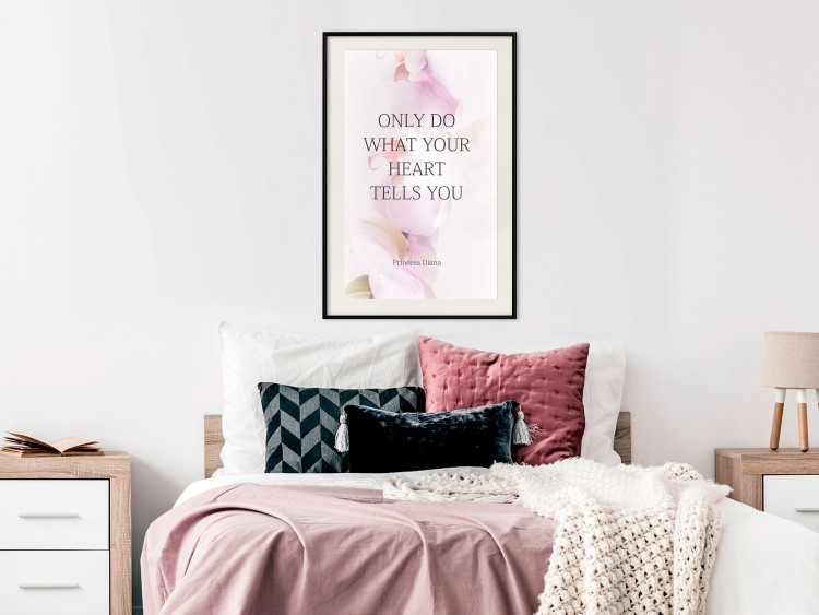 Wall Poster Do What Your Heart Tells - English quote on a background of pink flowers 122862 additionalImage 22