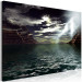 Canvas Art Print Night storm over the lake - landscape with lightning, rocks and clouds 123462 additionalThumb 2