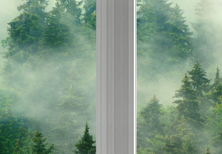 Canvas White columns in forest - architecture against trees in fog background 125162 additionalImage 5