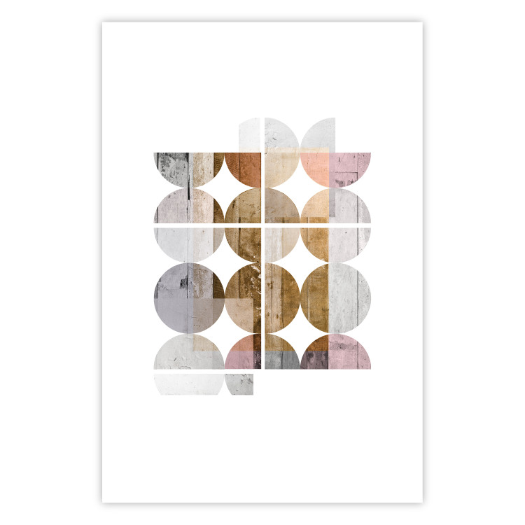 Poster Harmonious Shape - abstract circles on a contrasting white background 125262