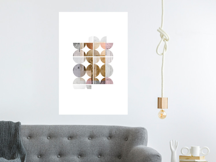Poster Harmonious Shape - abstract circles on a contrasting white background 125262 additionalImage 2