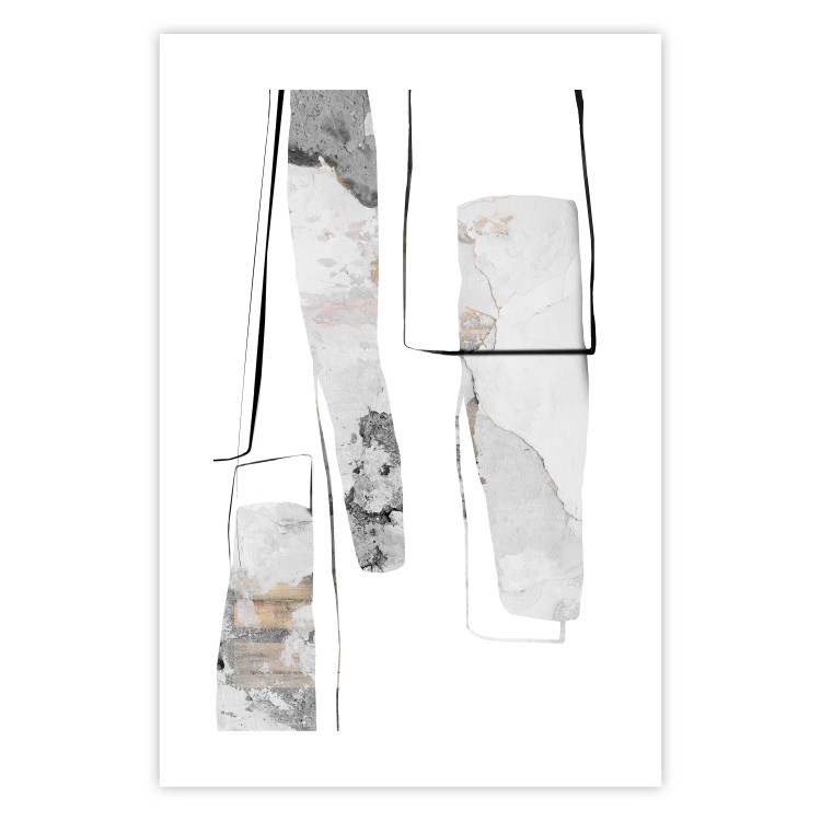Poster Gray Reform - line art and abstract figures with stone texture 125362 additionalImage 15