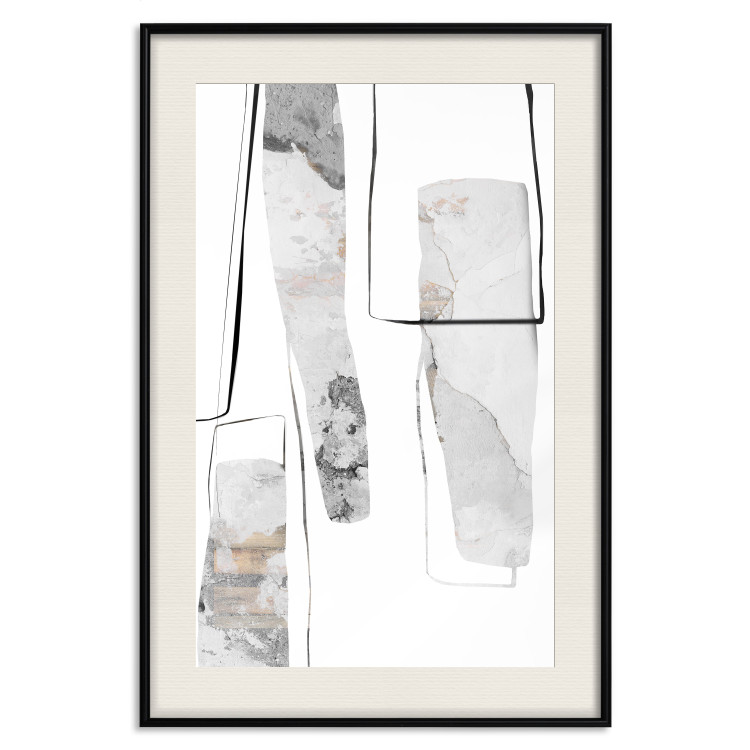 Poster Gray Reform - line art and abstract figures with stone texture 125362 additionalImage 24