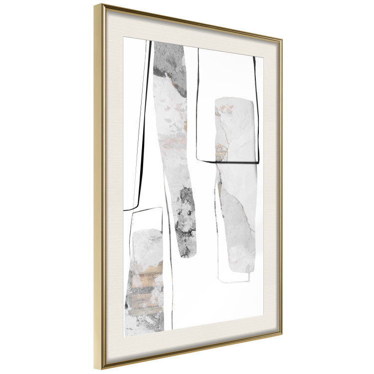 Poster Gray Reform - line art and abstract figures with stone texture 125362 additionalImage 2
