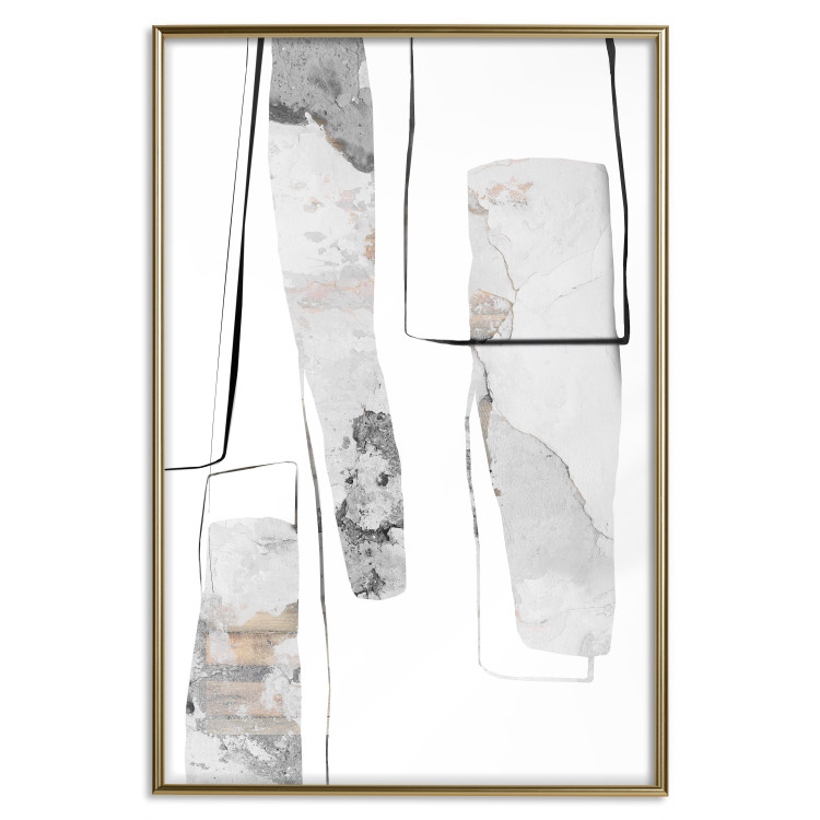Poster Gray Reform - line art and abstract figures with stone texture 125362 additionalImage 26